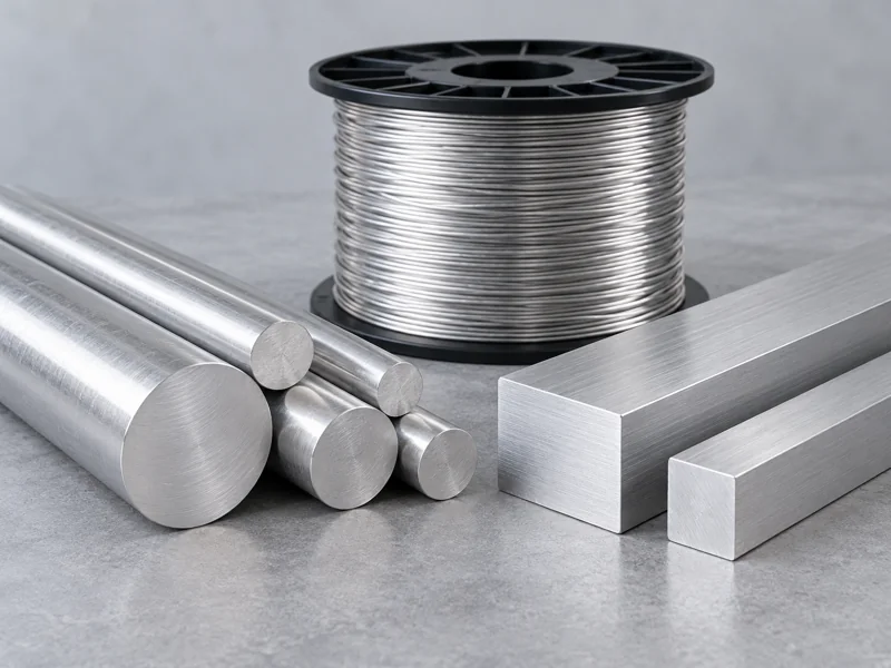Aluminum bars, solid rods and wire spool — AI-generated illustration